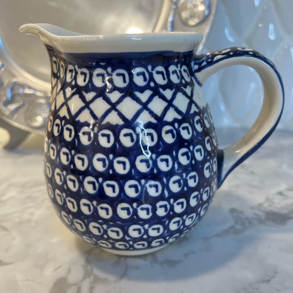 Vintage Bolescawiec Polish Pottery Pitcher